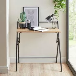 Dunelm Evelyn Oak Effect Folding Desk