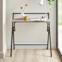 Dunelm Evelyn Concrete Effect Folding Desk