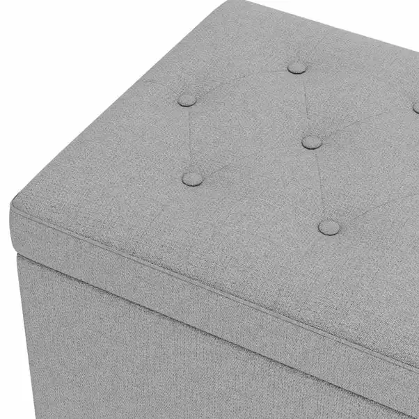 Dunelm Oswald Faux Wool Buttoned Ottoman Bench 6 Dunelm Oswald Faux Wool Buttoned Ottoman Bench - Image 6