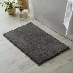 Dunelm Ultimate Dark Grey 100% Recycled Polyester Anti Bacterial Bath Mat