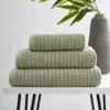 Dunelm Sage Green Waffle 100% Cotton Towel