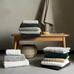 Dunelm Mushroom Waffle 100% Cotton Towel -Dunelm Sales Store 30729426 alt08