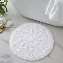 Dunelm Mandalay White 100% Recycled Cotton Bath Mat
