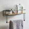 Dunelm Compact Living Natural Towel Rail Shelf