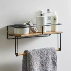 Dunelm Compact Living Natural Towel Rail Shelf