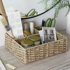 Dunelm Seagrass Desk Organiser