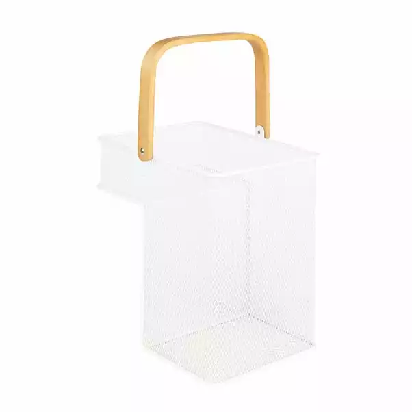 Dunelm Metal Mesh Stair Basket White 2 Dunelm Metal Mesh Stair Basket White - Image 2