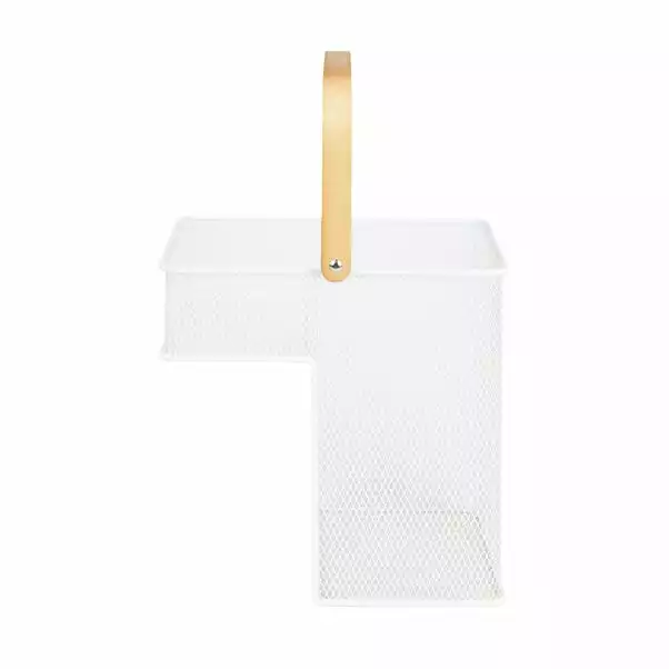 Dunelm Metal Mesh Stair Basket White 4 Dunelm Metal Mesh Stair Basket White - Image 4