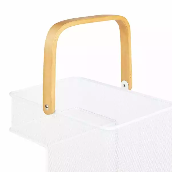 Dunelm Metal Mesh Stair Basket White 5 Dunelm Metal Mesh Stair Basket White - Image 5