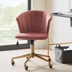 Dunelm Kendall Velvet Office Chair