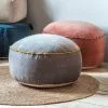 Cedar & Sage Gabrielle Grey Velvet Pouffe