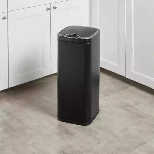 Dunelm 30L Black Square Sensor Bin 1 Dunelm 30L Black Square Sensor Bin