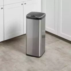 Dunelm 30L Stainless Steel Sensor Square Bin