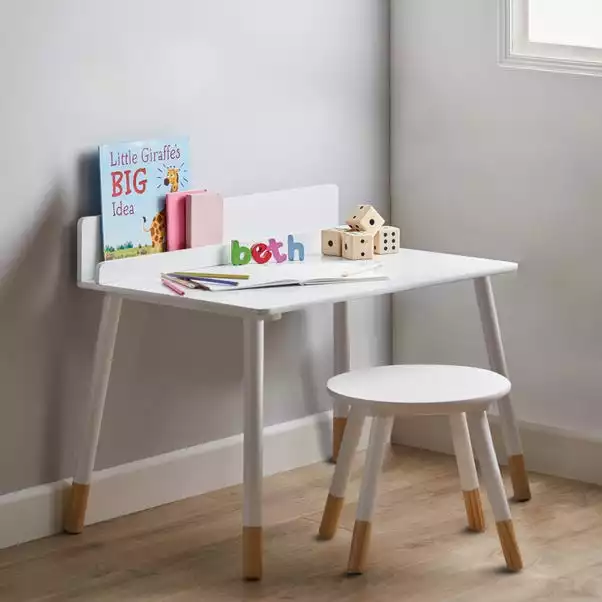 Dunelm Small White Desk And Stool Set 1 Dunelm Small White Desk And Stool Set