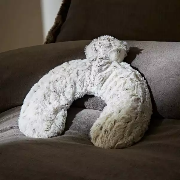 Dunelm Snow Leopard Neck Hot Water Bottle 1 Dunelm Snow Leopard Neck Hot Water Bottle