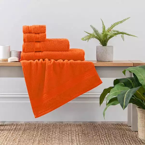 Dunelm Burnt Orange Egyptian Cotton Towel 1 Dunelm Burnt Orange Egyptian Cotton Towel