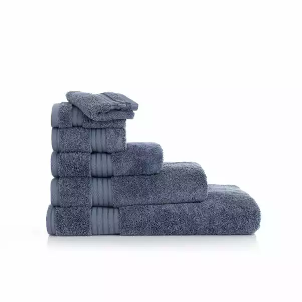 Dunelm Folkstone Blue Egyptian Cotton Towel 2 Dunelm Folkstone Blue Egyptian Cotton Towel - Image 2