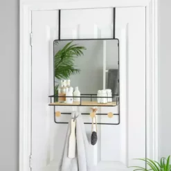 Dunelm Black Overdoor Mirror, 55x44cm