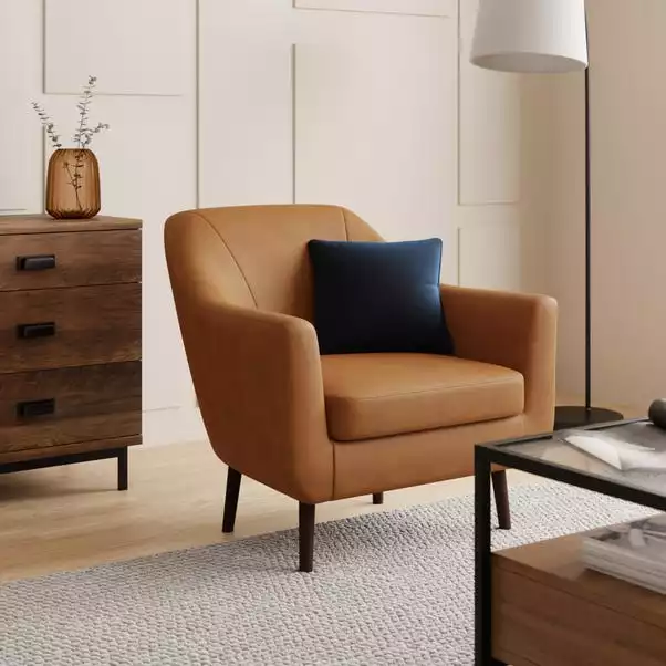 Dunelm Eddie Faux Leather Tub Armchair 1 Dunelm Eddie Faux Leather Tub Armchair