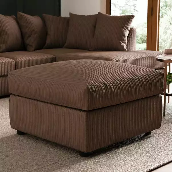 Dunelm Blake Jumbo Cord Footstool 3 Dunelm Blake Jumbo Cord Footstool - Image 3
