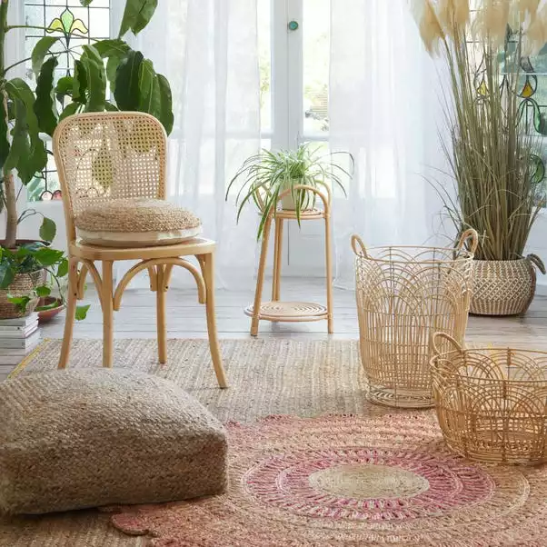 Dunelm Plastic Natural Small Rattan Basket 4 Dunelm Plastic Natural Small Rattan Basket - Image 4