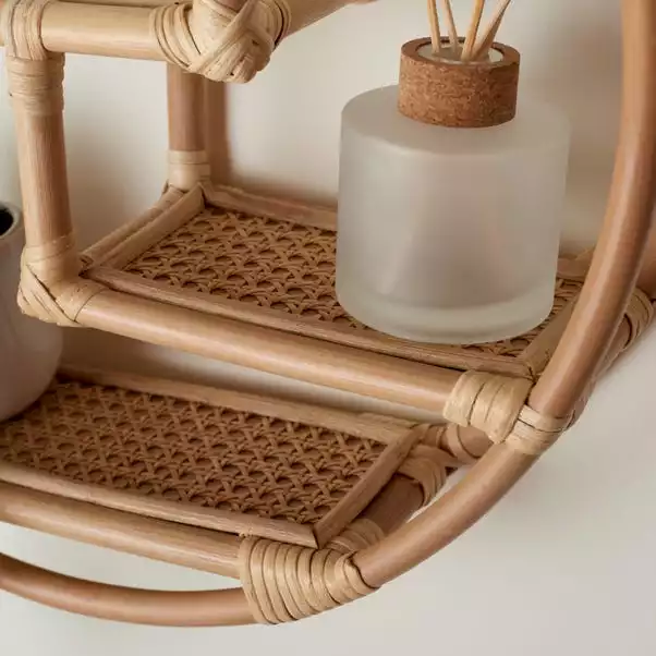 Dunelm Round Cane Wall Shelf 2 Dunelm Round Cane Wall Shelf - Image 2