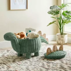 Dunelm Dinosaur Rattan Storage Basket