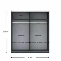 Harmony Norland 180cm Sliding Double Wardrobe -Dunelm Sales Store 30759391 alt04