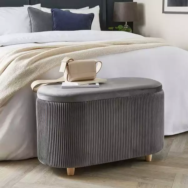 Dunelm Florence Velvet Ottoman 2 Dunelm Florence Velvet Ottoman - Image 2