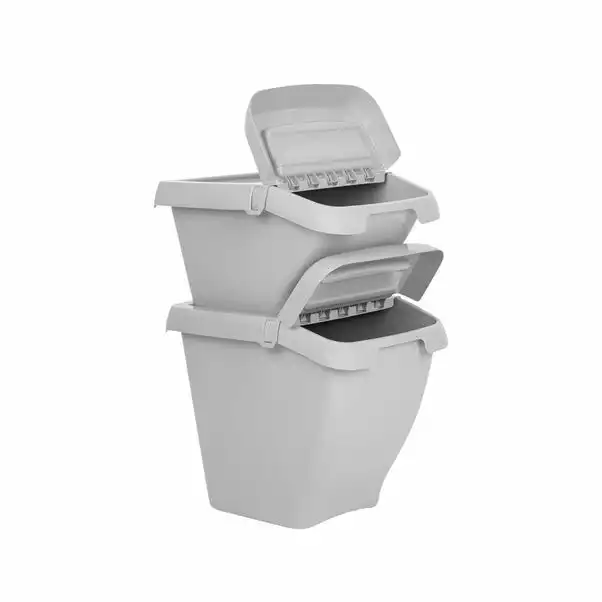 Wham Dunelm Stackable 30L Bin Silver 4 Wham Dunelm Stackable 30L Bin Silver - Image 4