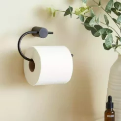 Dunelm Curves Black Toilet Roll Holder