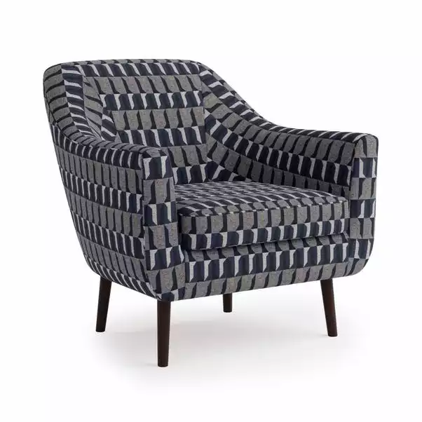 Dunelm Eddie Regents Jacquard Tub Chair Navy 2 Dunelm Eddie Regents Jacquard Tub Chair Navy - Image 2
