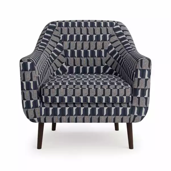 Dunelm Eddie Regents Jacquard Tub Chair Navy 3 Dunelm Eddie Regents Jacquard Tub Chair Navy - Image 3