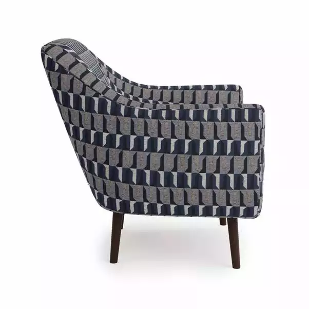 Dunelm Eddie Regents Jacquard Tub Chair Navy 4 Dunelm Eddie Regents Jacquard Tub Chair Navy - Image 4