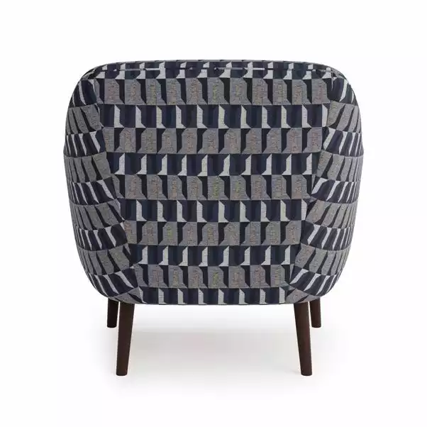 Dunelm Eddie Regents Jacquard Tub Chair Navy 5 Dunelm Eddie Regents Jacquard Tub Chair Navy - Image 5