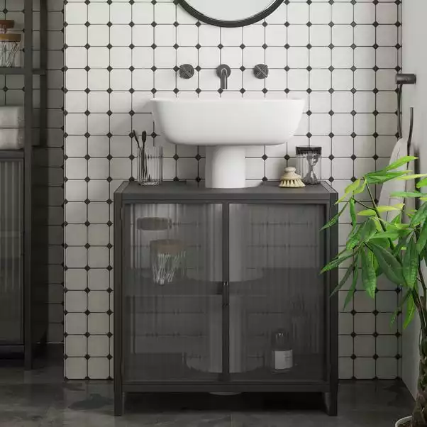 Dunelm Stannis Reeded Glass Under Sink Unit 1 Dunelm Stannis Reeded Glass Under Sink Unit