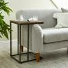 Dunelm Charlie Rustic Wood Effect C-Shaped Side Table