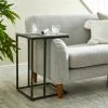 Dunelm Charlie Concrete Effect C-Shaped Side Table