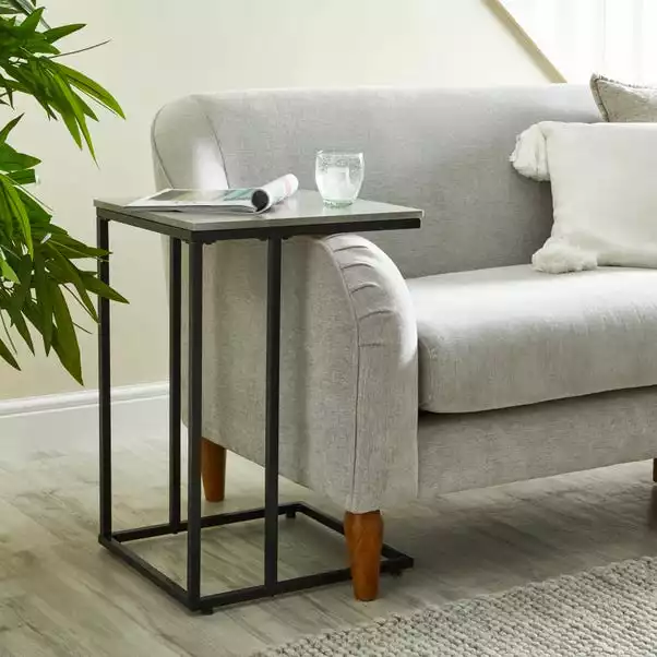 Dunelm Charlie Concrete Effect C-Shaped Side Table 1 Dunelm Charlie Concrete Effect C-Shaped Side Table