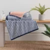 Dunelm Burnt Orange And Navy Striped Towel