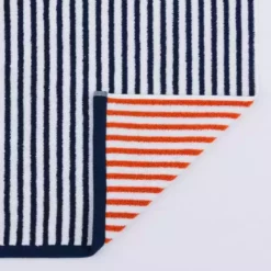Dunelm Burnt Orange And Navy Striped Towel -Dunelm Sales Store 30766380 alt04