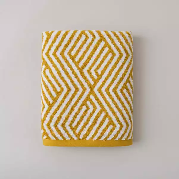 Dunelm Mustard Geo Towel 2 Dunelm Mustard Geo Towel - Image 2