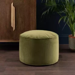 Dunelm Eliza Velvet Pouffe