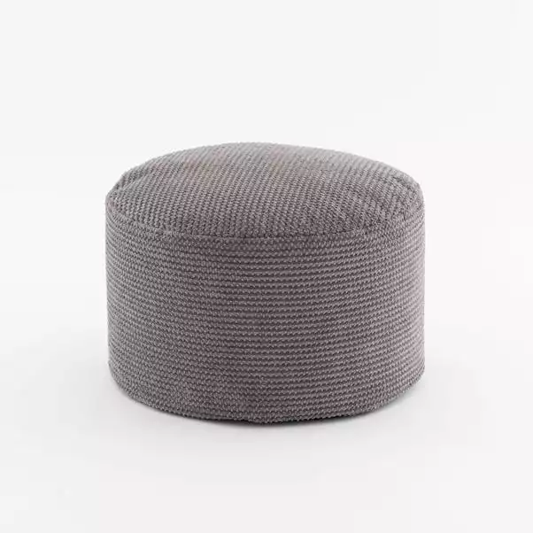 Dunelm Jenson Charcoal Waffle Pouffe 2 Dunelm Jenson Charcoal Waffle Pouffe - Image 2
