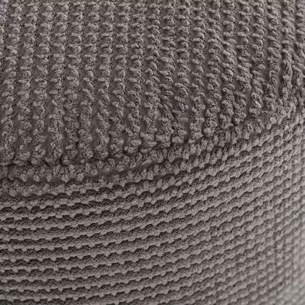Dunelm Jenson Charcoal Waffle Pouffe 3 Dunelm Jenson Charcoal Waffle Pouffe - Image 3