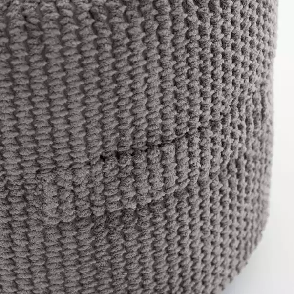 Dunelm Jenson Charcoal Waffle Pouffe 5 Dunelm Jenson Charcoal Waffle Pouffe - Image 5
