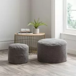 Dunelm Jenson Charcoal Waffle Pouffe 11 Dunelm Jenson Charcoal Waffle Pouffe -Dunelm Sales Store 30766413 alt05
