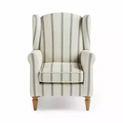 Dunelm Oswald Self Assembly Pinstripe Armchair Folkstone Blue -Dunelm Sales Store 30766628 alt02