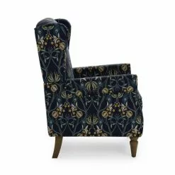 Dunelm Oswald Navy Havisham Print Wingback Armchair -Dunelm Sales Store 30766650 alt03