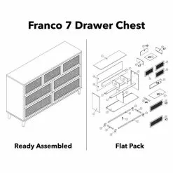 Dunelm Franco 7 Drawer Chest, Black -Dunelm Sales Store 30768079 alt09
